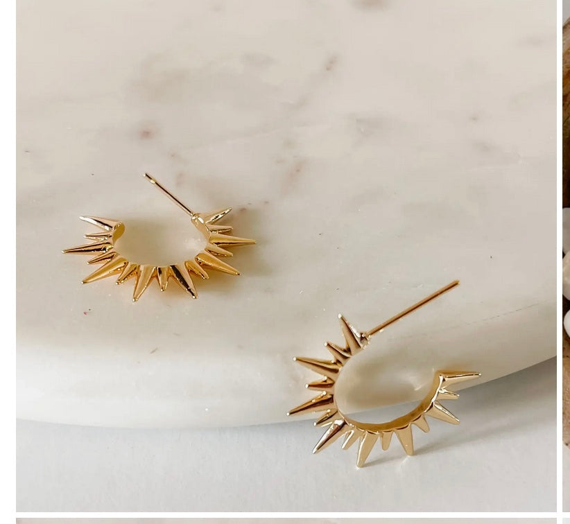 Mikel 18k Gold Stud Earrings-Non Tarnish-Hypoallergenic