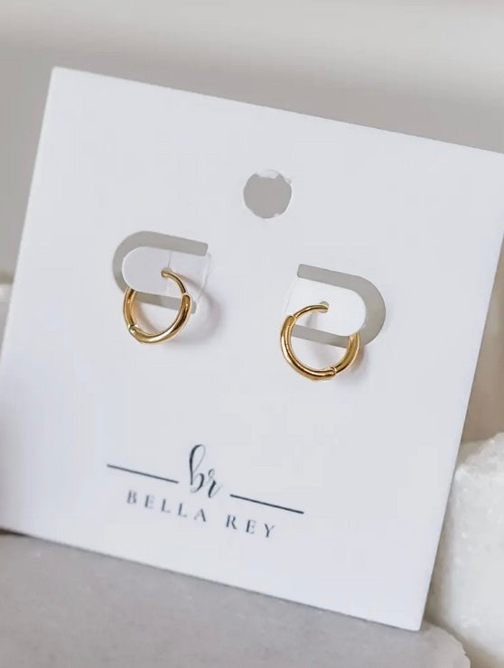 Nia Gold Plated Dainty Hoops- Huggies