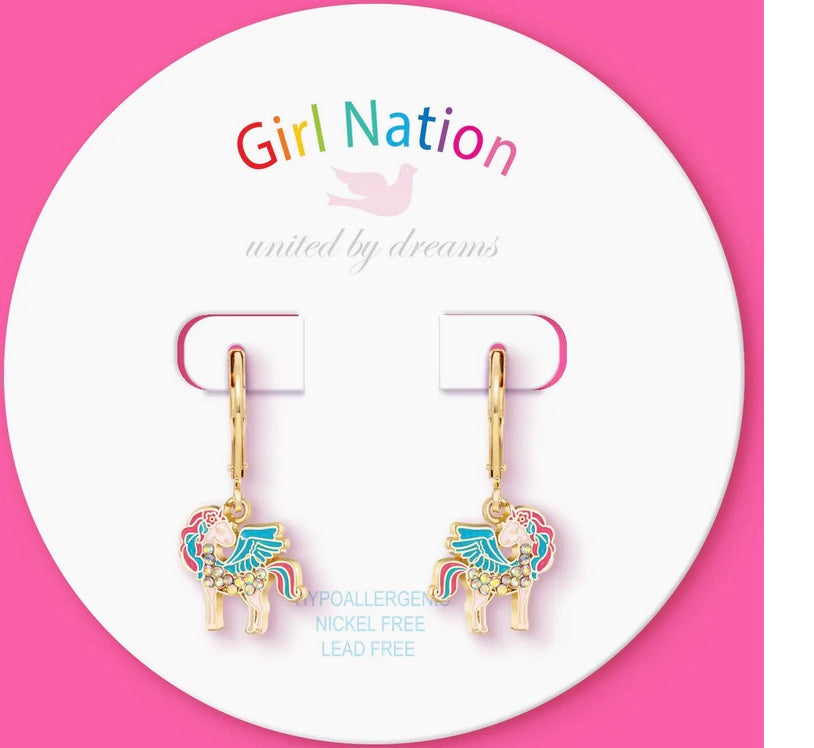 Crystal Unicorn Magic Lever Back Earrings