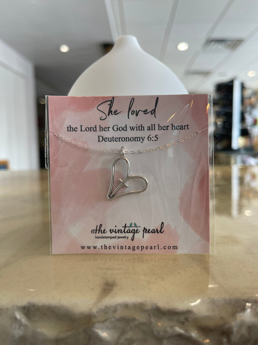 She Loved the Lord her God with all her heart Necklace