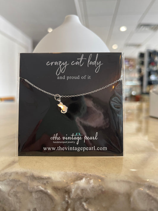 Crazy cat lady necklace