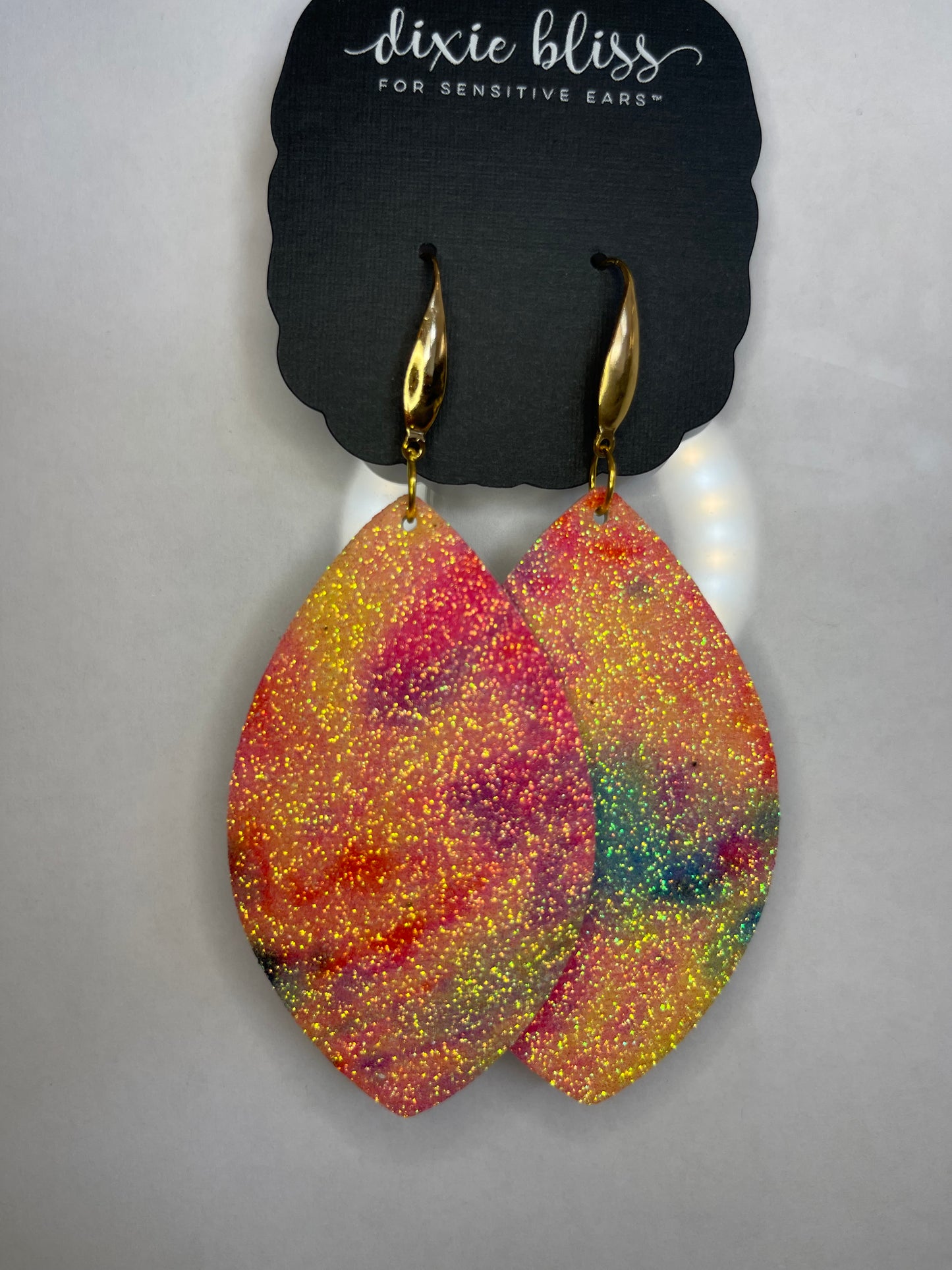 Sydney in Tie Dye Glitter Earrings