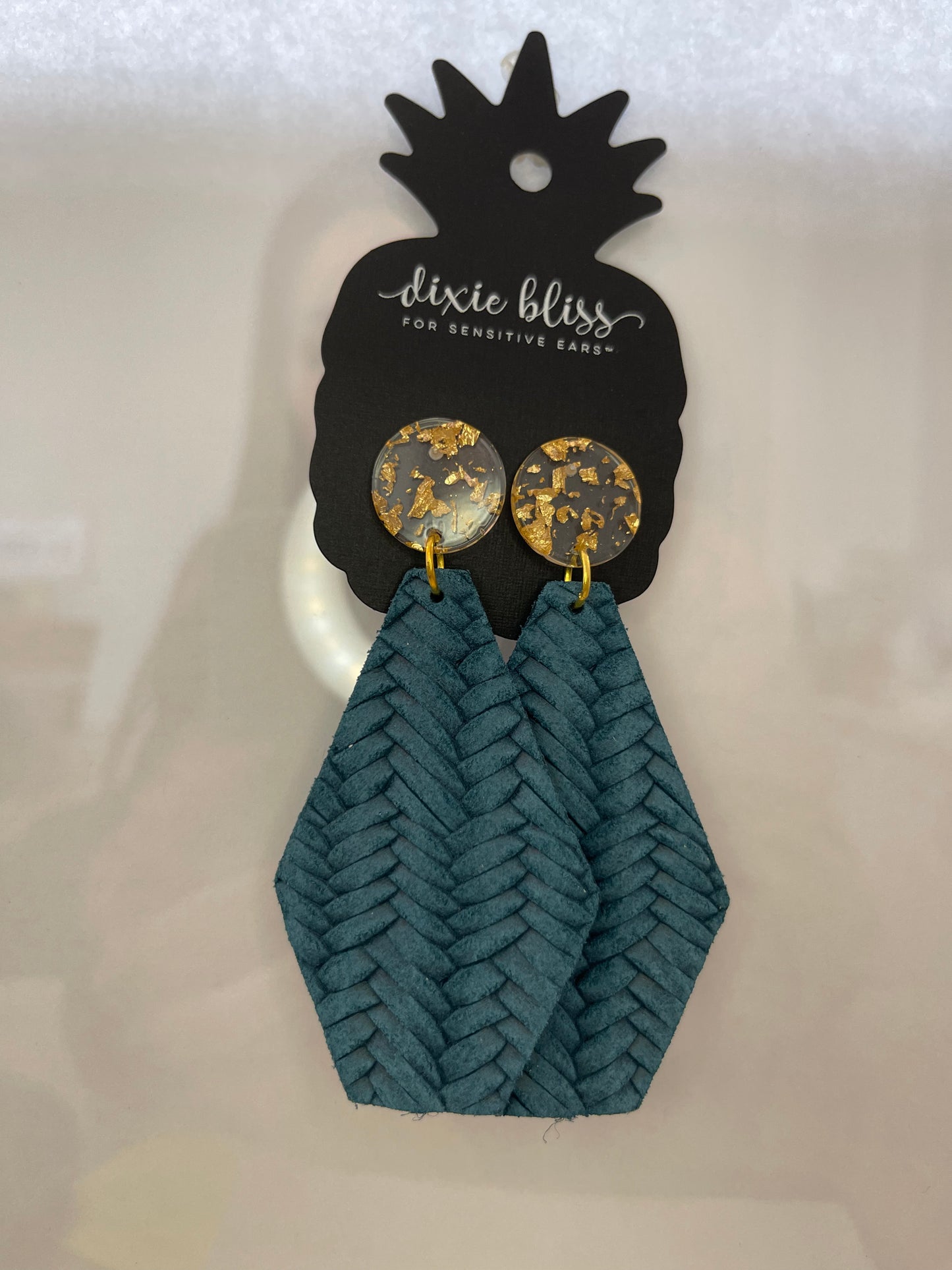 Lancaster in Woven Royal Teal Earrings