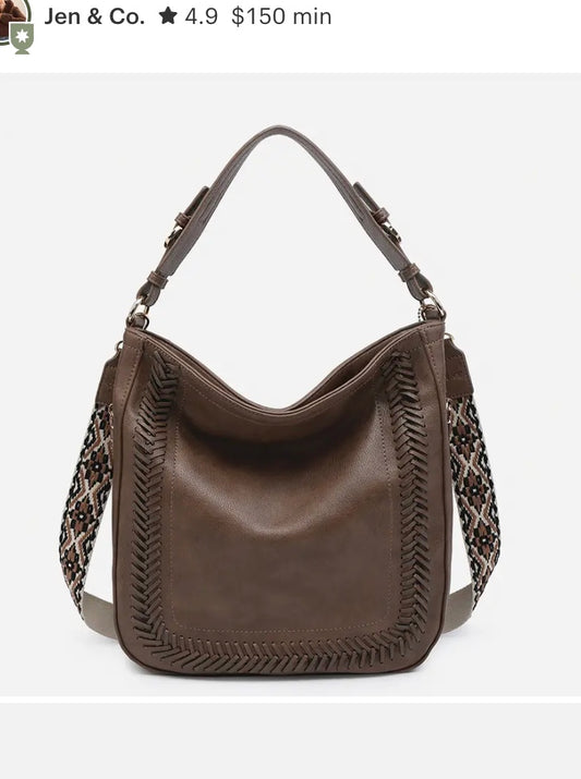 Aris Small Whipstitch Hobo w/ Guitar Strap