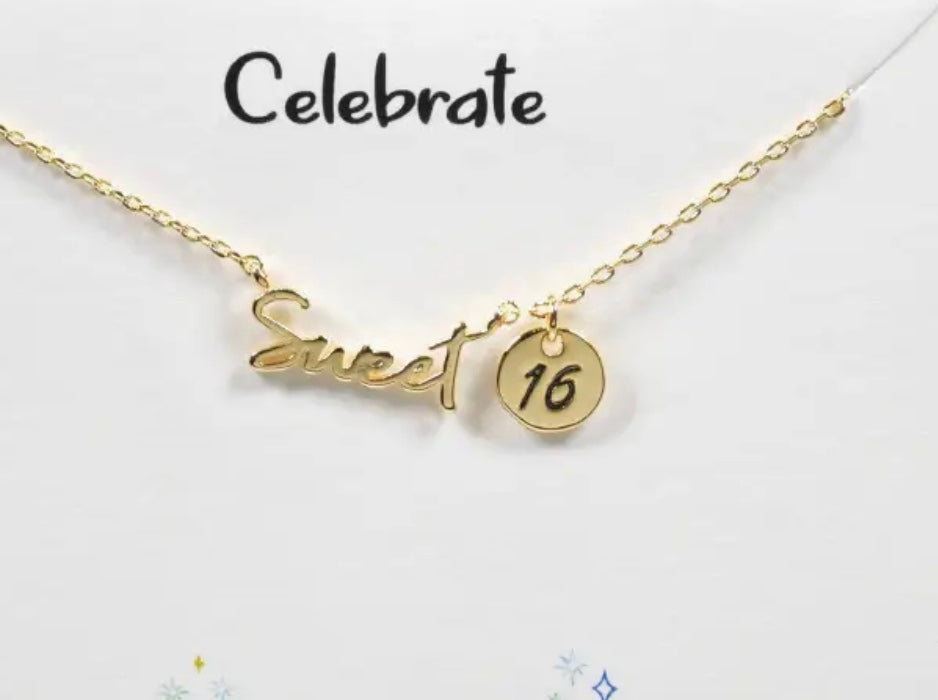 Celebrate Sweet 16 Dainty Necklace