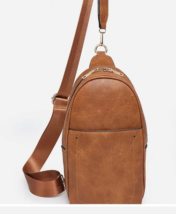 Pamela Sling Bag w/ Dbl Zip & Removable Strap