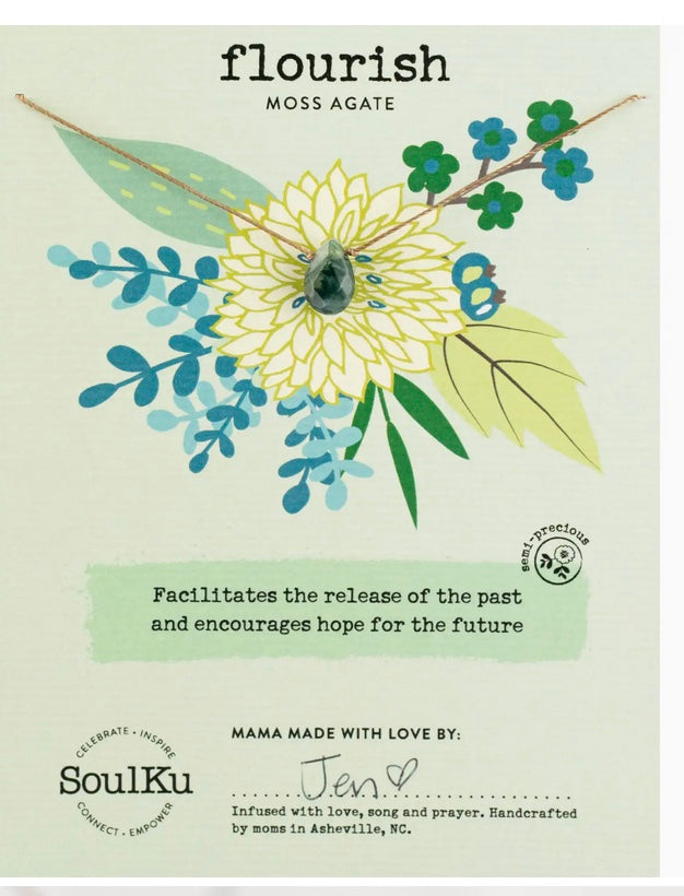 Flourish- Moss Agate Soul-Full of Light Necklace