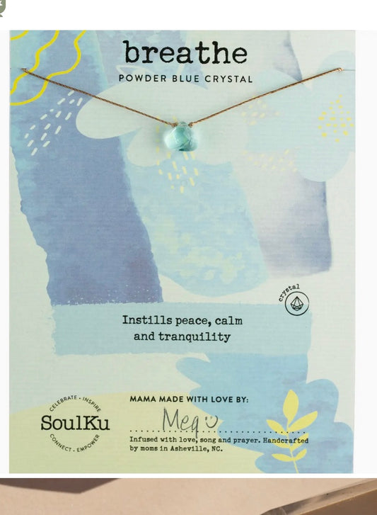 Powder Blue Soul Shine Necklace To Breathe