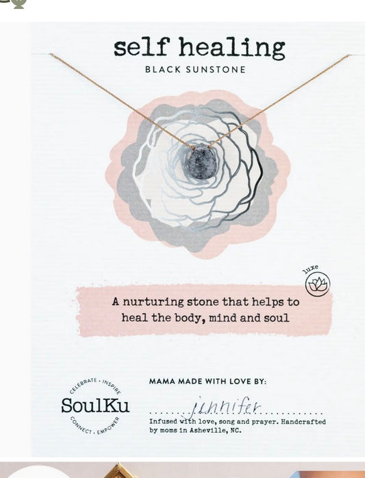 Self Healing- Black Sunstone Luxe Necklace
