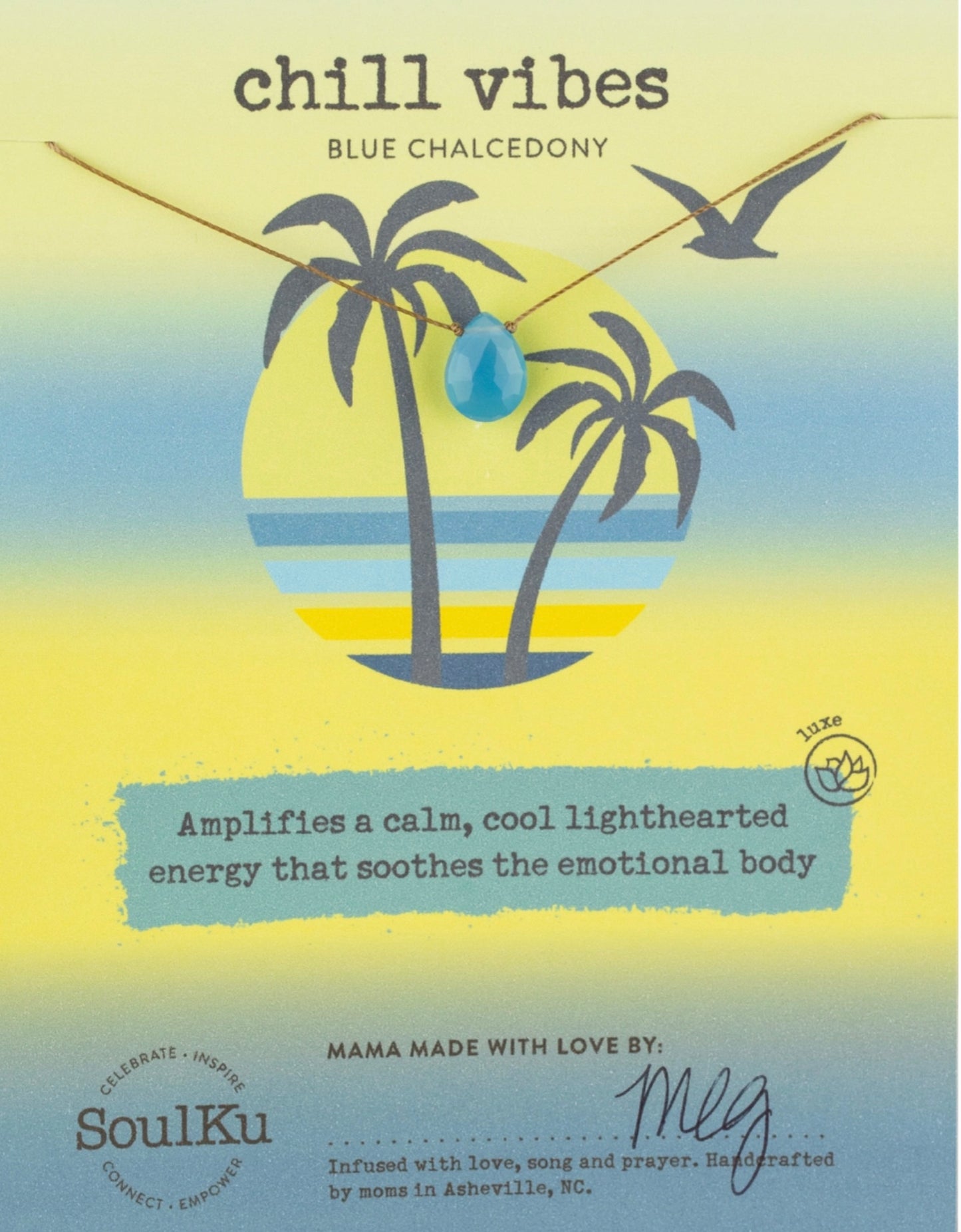 Chill Vibes- Blissful Beach Necklace Blue Calcedony