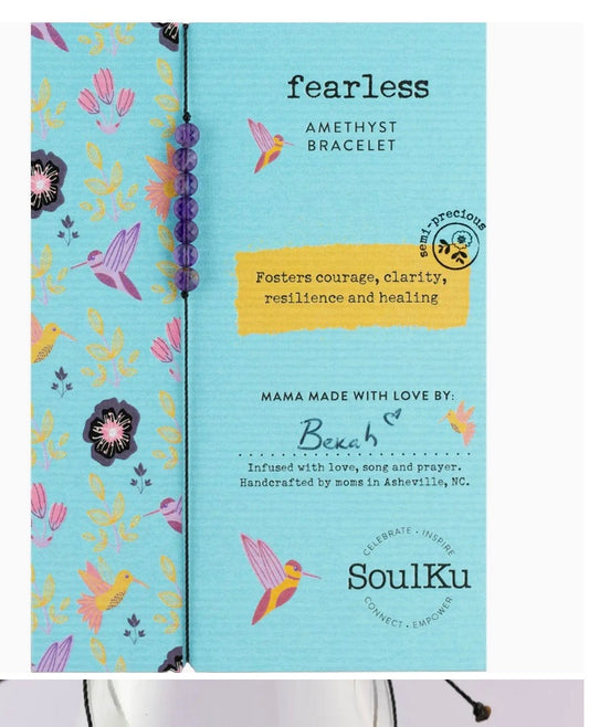 Fearless- Amethyst Hummingbird Bracelet