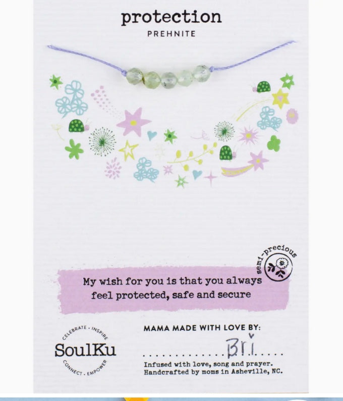 Protection- Prehnite Little Wishes Kids Necklace