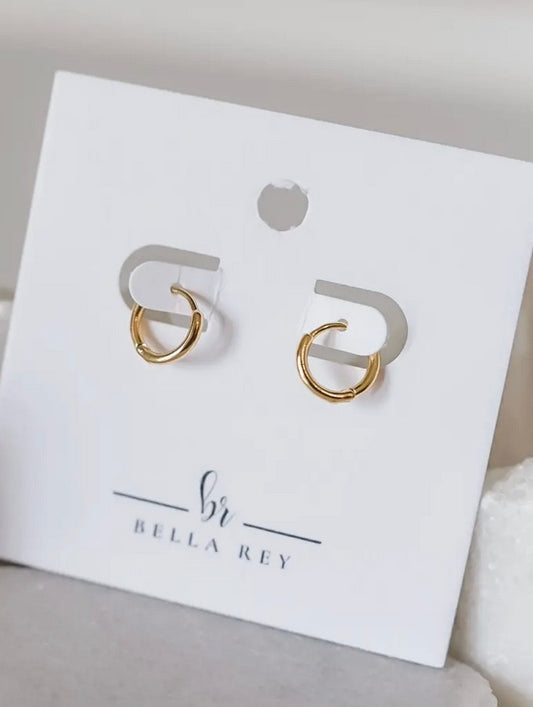 Nia Gold Plated Dainty Hoops- Huggies