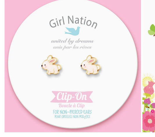 Glitter Rabbit- Clip On Cutie Earrings