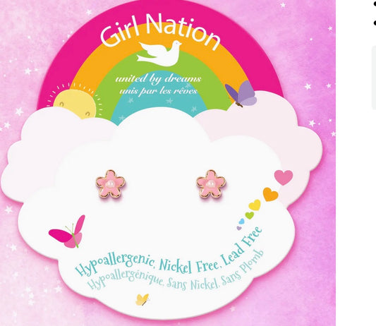 Pink Daisy Cutie Stud Earrings