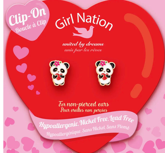 Panda Love Clip On Cutie Earrings