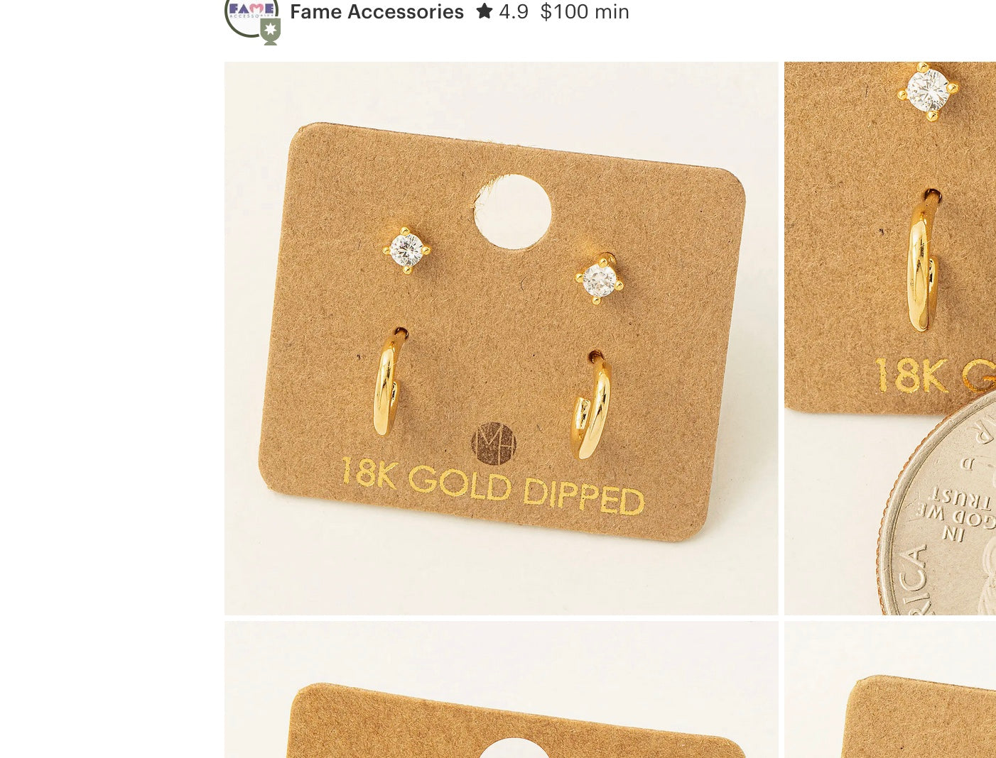Mini 4 Piece Post Stud Earrings