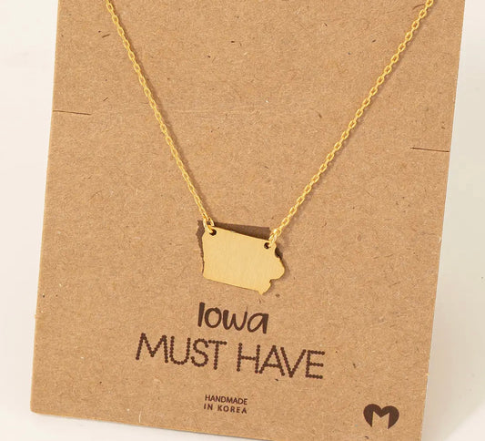 Iowa State Pendant Necklace