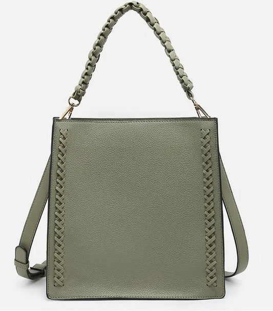 Esme Whipstitch Detail Tote w/ Braided Handle