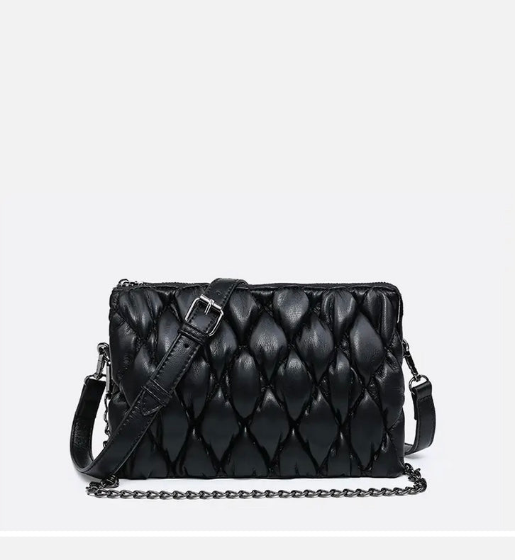 Izzy Puffer Quilted Crossbody w/ Chain