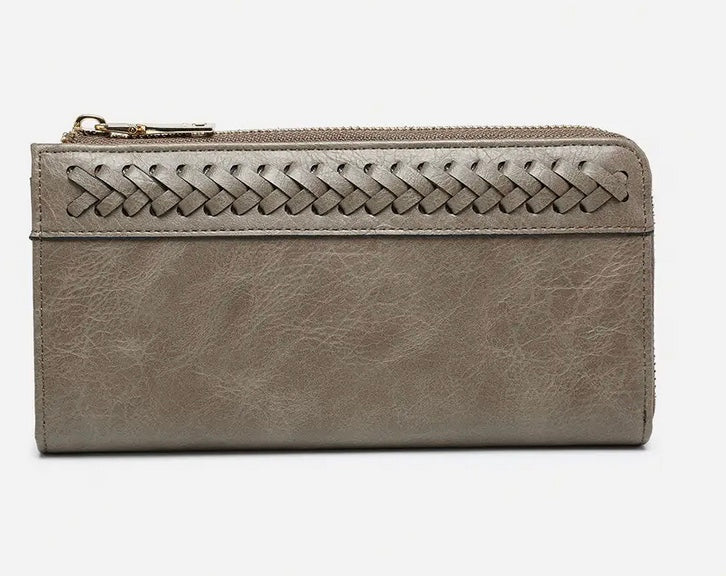 Gia Braided Detail Zip-Top Wallet