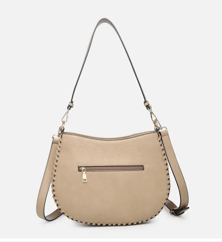 Raquel Whipstitch Trim Crossbody/Saddle Bag