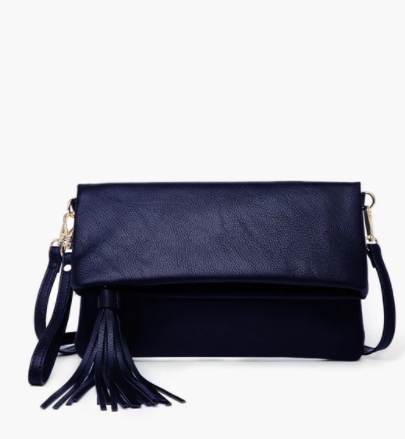 Austin Flapover Tassel Crossbody Clutch