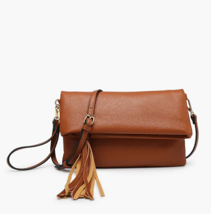 Austin Flapover Tassel Crossbody Clutch