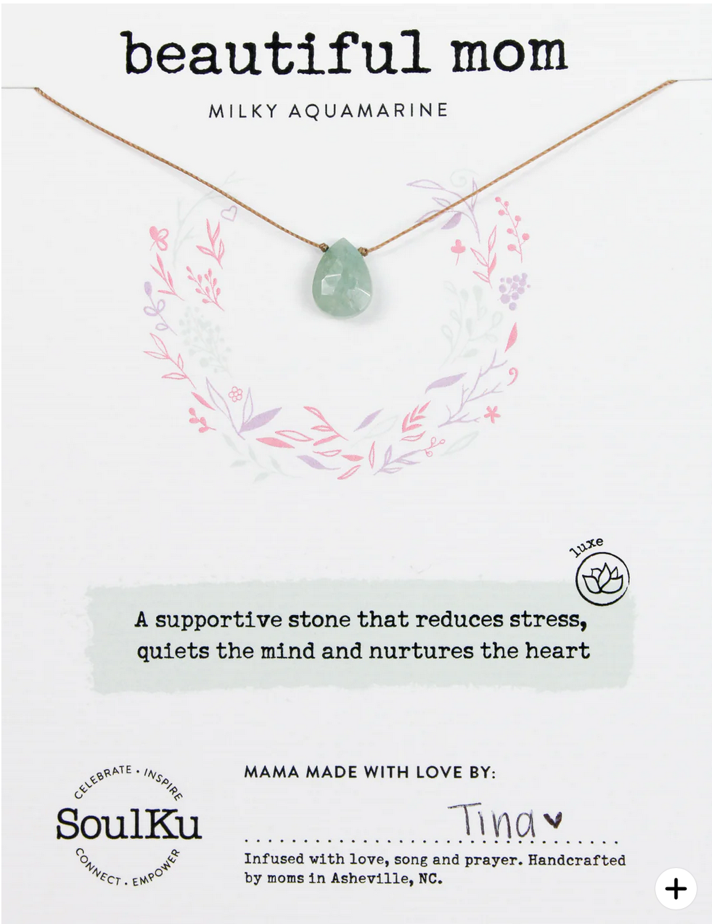 Beautiful Mom - Milky Aquamarine Necklace