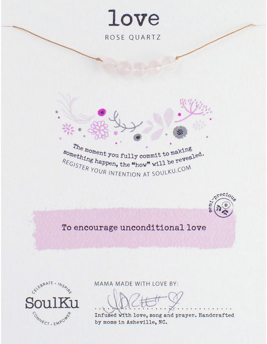 Rose Quartz Intention Necklace for Love