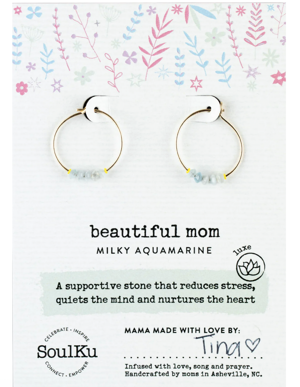 Milky Aquamarine - Beautiful Mom - Earrings