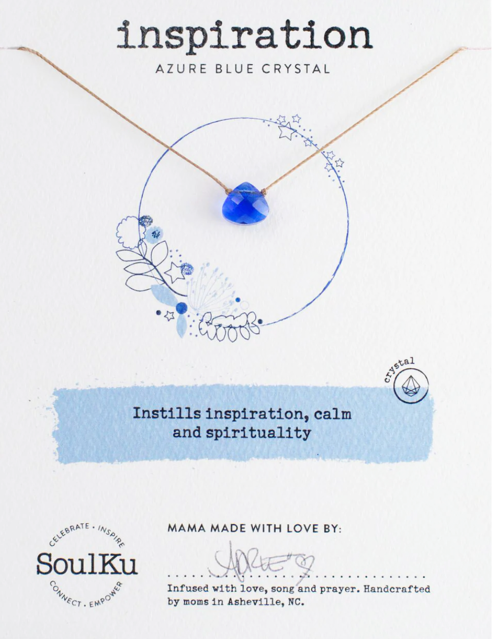 Inspiration Azure Blue Crystal Necklace