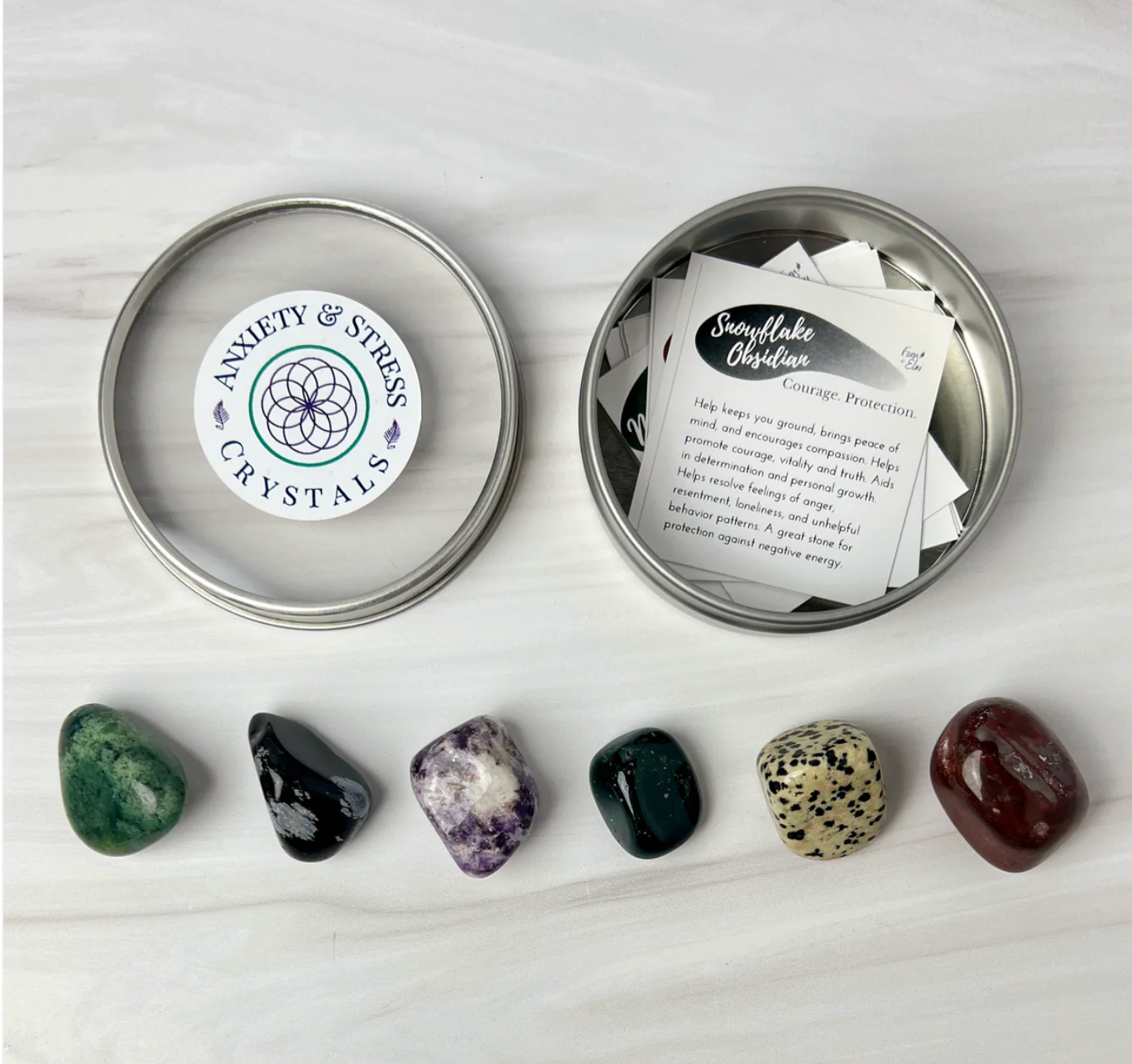 Anxiety & stress crystal set blooming light