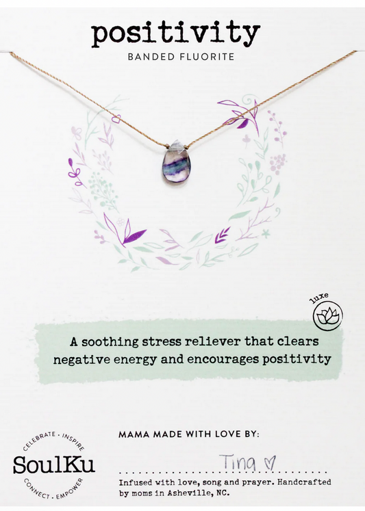 Positivity - Banded Fluorite Luxe Necklace