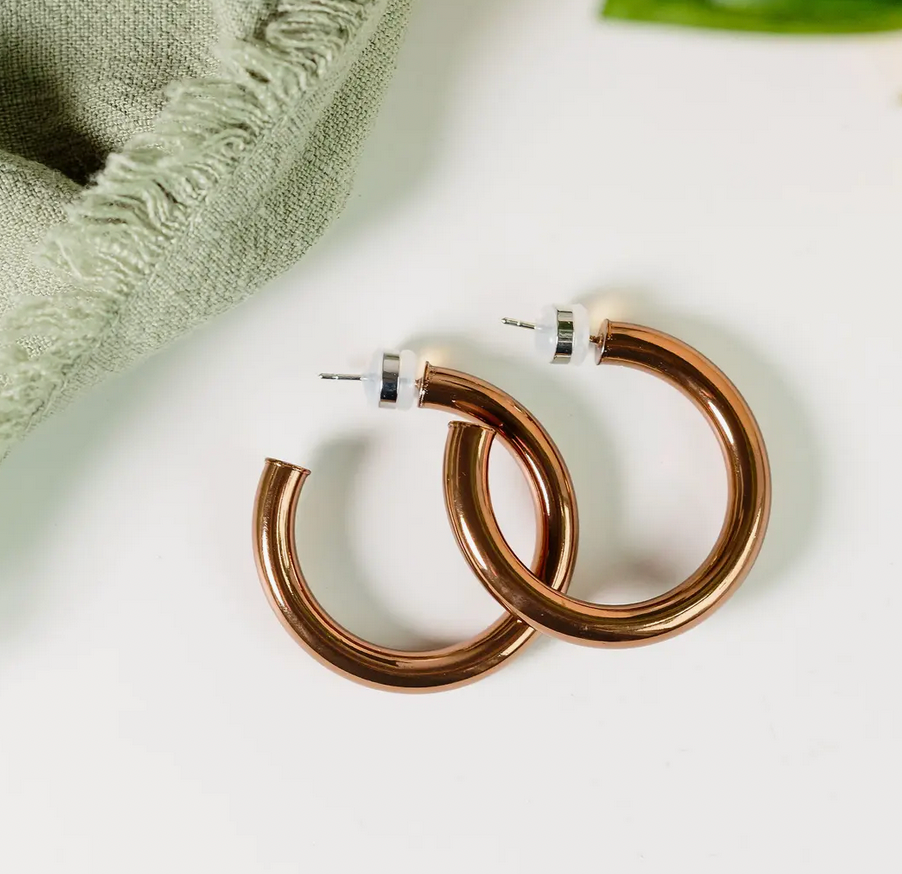 Bronze Metallic Hoops