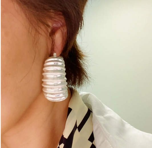 Bold in Pleats Hoop Earrings