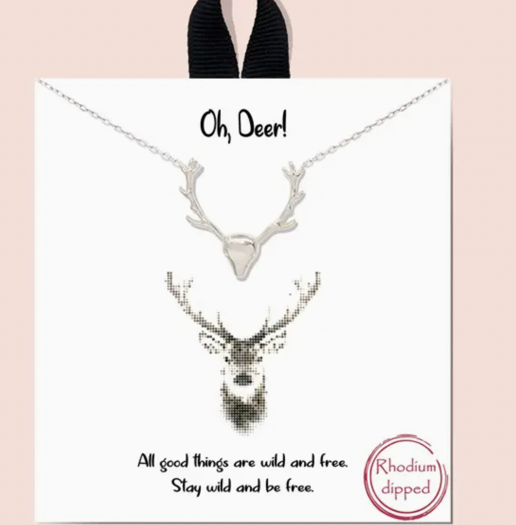 Oh, Deer! Silver Necklace