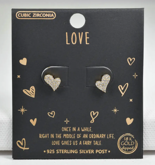 Love Gold Heart Earrings