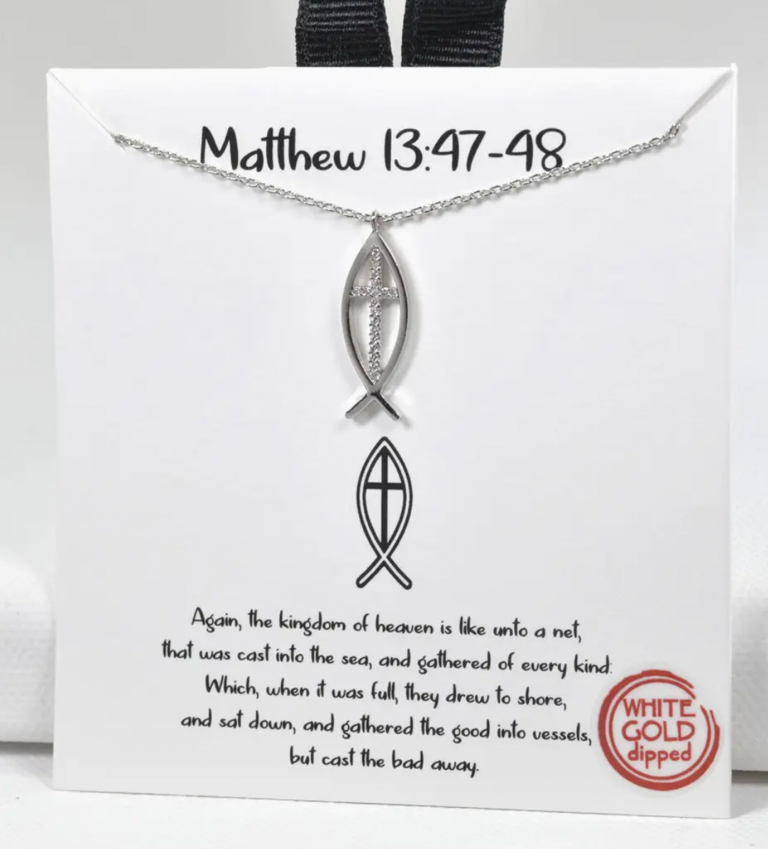 Matthew 13:47-48 Silver Necklace