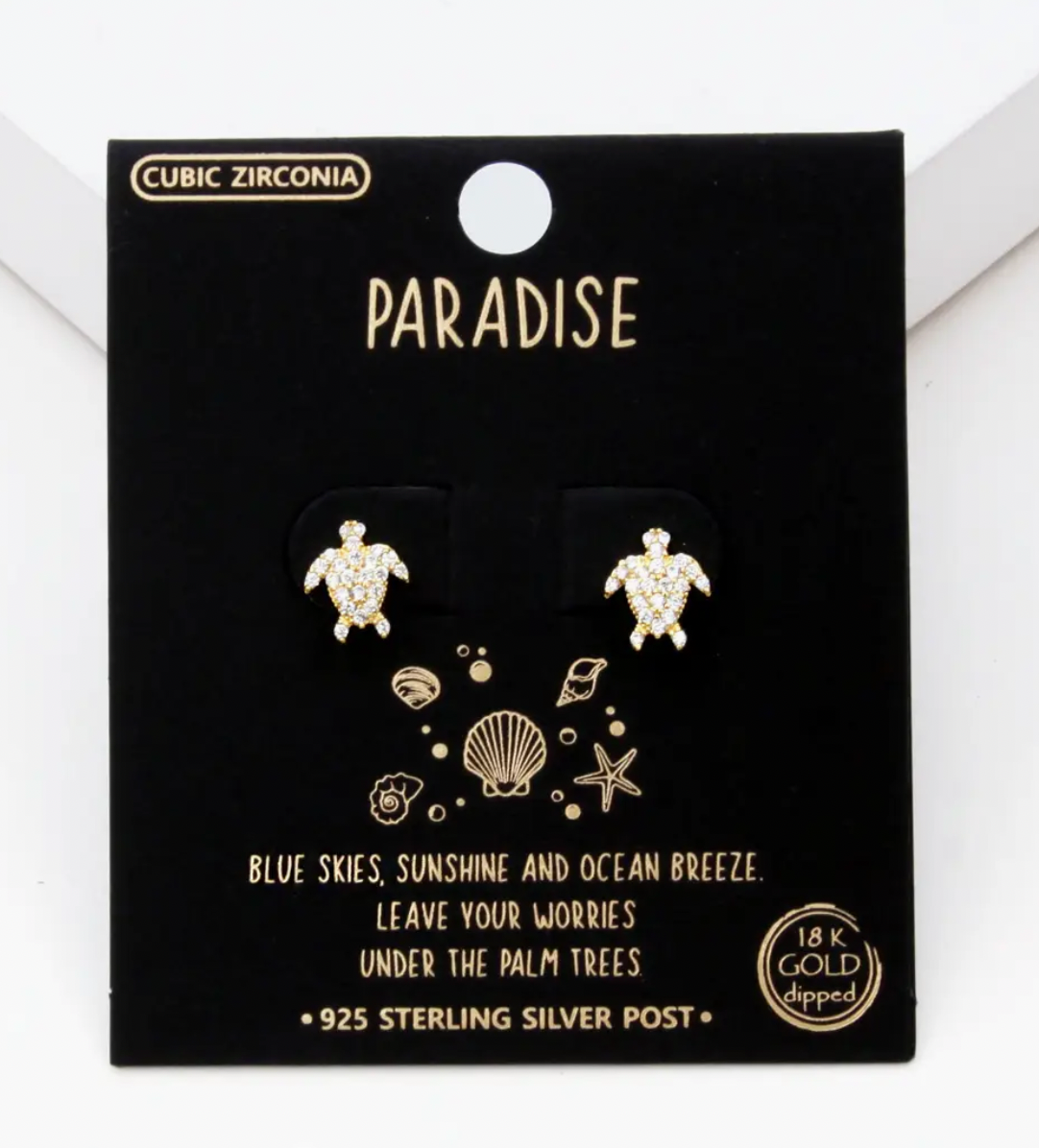 Paradise Turtle Earrings Gold