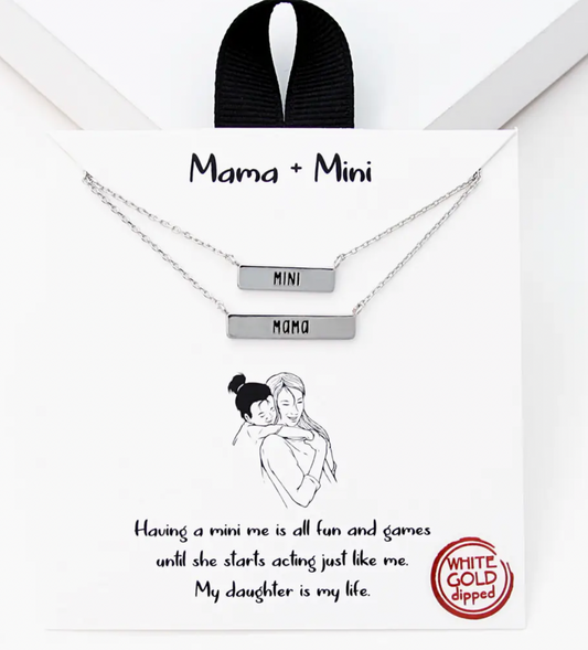 Mama + Mini Silver Necklace