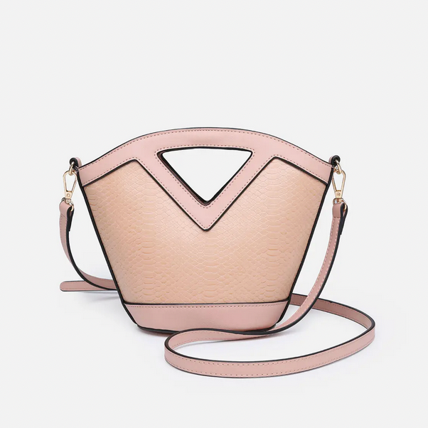 Ashlyn Snake-Textured Bucket Bag