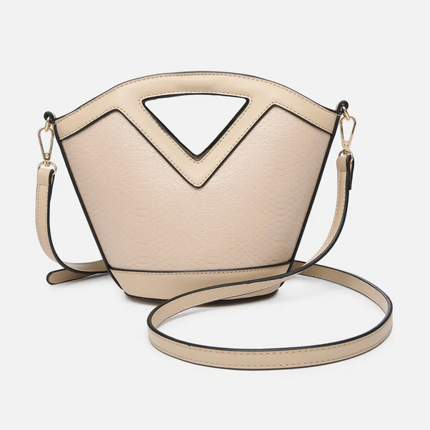 Ashlyn Snake-Textured Bucket Bag